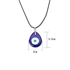 YWMAN Evil Eye Necklace - Blue Turkish Glass Leather Rope Choker - Protection Pendent Necklace Jewelry for Women