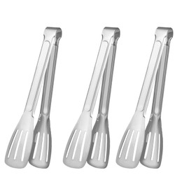 3Pcs Stainless Steel Kitchen Tongs - Suitable for BBQ, Pasta, Meat, and Home Party (9in)
