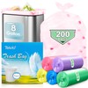 8 Gallon 200 Counts Clear Colorful Trash Bags Kitchen Garbage