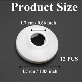 12 pcs Plastic Radiator Pipe Covers Covers Base for Radiator Pipes White 200mm x 15mm Pipes Snap On PVC Plastic Heat Sinks Caps 15mm tubing Covers Thickened Heat Sink Sleeves