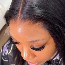 Lashey 5x5 HD Lace Closure, Natural Black HD Closure Pre Bleached Knots Pre Plucked Hairline Straight Human Hair 20 Inch