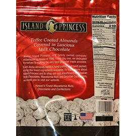 Aloha Almonds Toffee Coasted Almonds Covered in Luscious Milk Chocolate - Large 15OZ (425g), 1 PACK