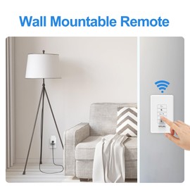 Tiffcofio Remote Contorl Outlet Plug Indoor, Wireless Wall Light Switches, 100 FT Range Remote Control, 3 Outlets (1 Grounded Outlet + 2 Polarized Outlets) for Indoor Lights, 15A/1875W, ETL Listed