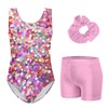 Vogseek Gymnastics Leotards for Girls Light Pink Gymnastics Set Sequin