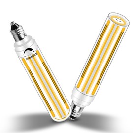 LFLAMPON Jde11 Led Bulb Dimmable 100W 120W 150W Halogen Equivalent, 120V 10W 1300LM Soft White 2700K, T3 T4 Mini Base,COB E11 Bulb for Ceiling Fans, Chandeliers, Cabinet Lighting, 2 Pack