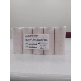 PHYSIO-CONTROL 100mm PRINTER PAPER 5 ROLLS GRIDDED LIFEPAK 11, 12 & 15