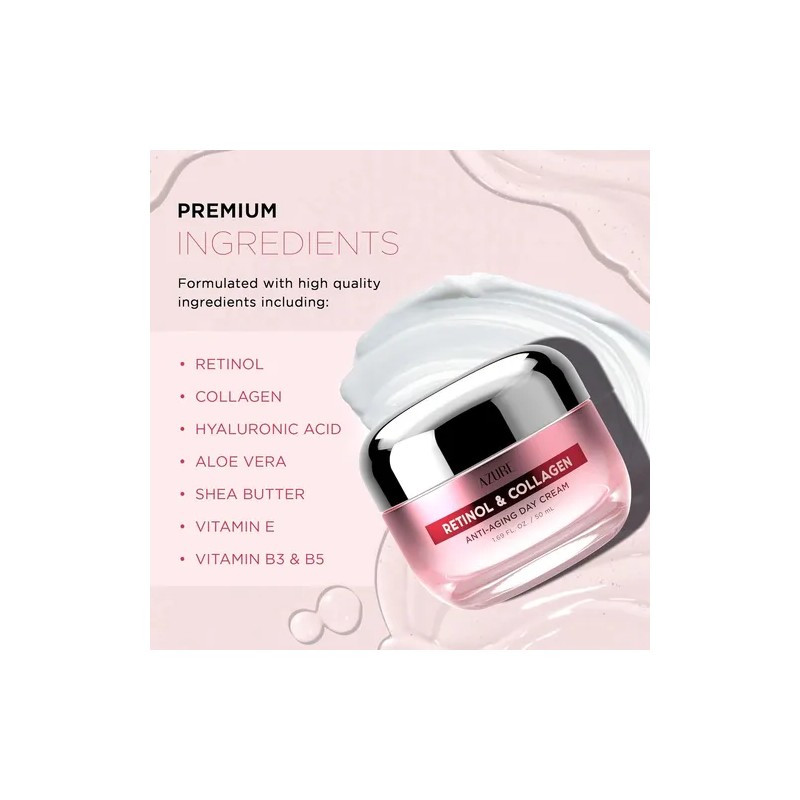 Azure Crema Facial Coreana Retinol Y Colágeno, 1.7 Oz (2)