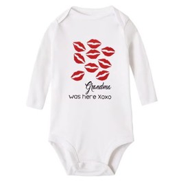 Baby 2025 Pregnancy Announcement Newborn Bodysuits, Cotton, White (Grandma Was Here, 0-3 Months)