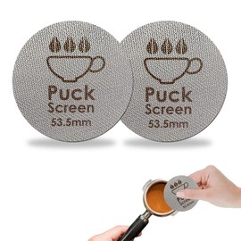 53.5mm Puck Screen - 2 Pieces Ailelan Coffee Puck Screen for 53.5mm Portafilter, Stainless Steel Espresso 1.7mm Thickness 150μm, Reusable Portafilter Barista Accessories