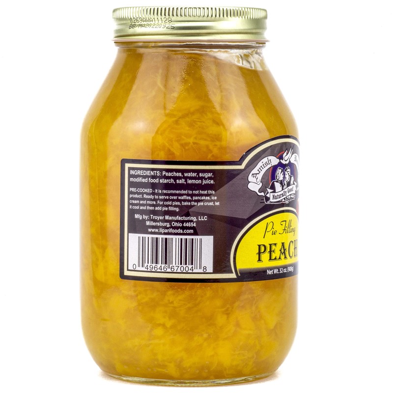 Amish Wedding Peach Pie Filling 32 Ounces (Pack of 2)