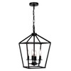 4 Light Chandelier, Industrial Ceiling Light Black Lantern Light Fixtures