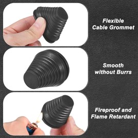 M METERXITY 6-Pack Rubber Grommets for Wiring 30mm Flexible Drill Hole Grommets Cable Cord Grommet Firewall Hole Plug for Cables/Wires Through Protection [Black, Tower-Shaped]