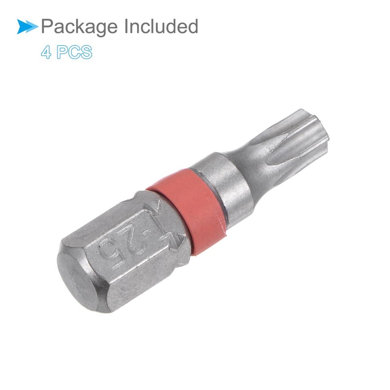 CoCud Magnetic Torx Screwdriver Bit, T25 25mm Length 1/4" Hex