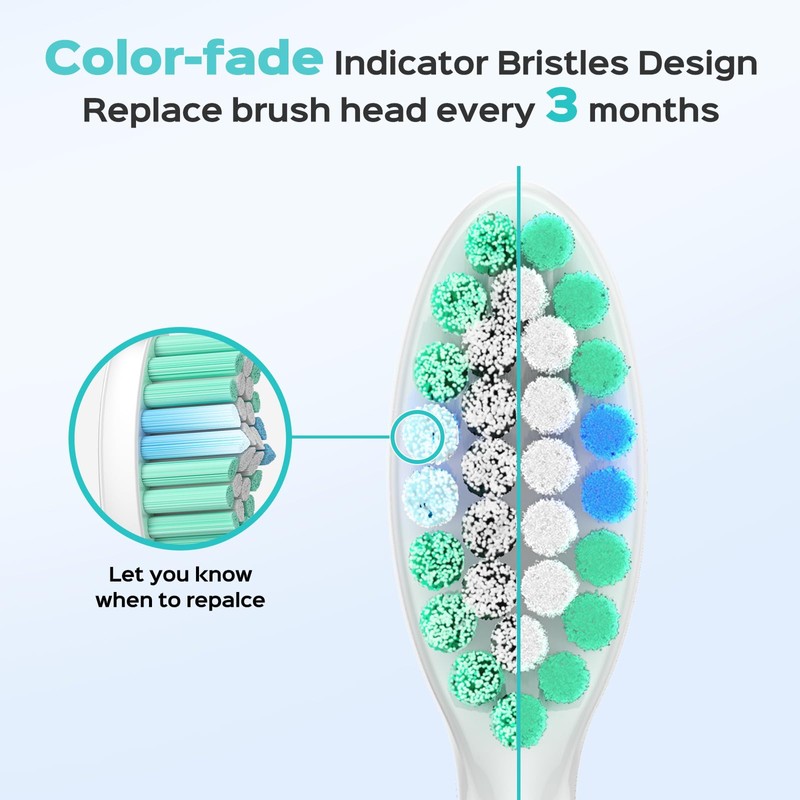 COSLUS Electric Toothbrush Replacement Heads: Compatible with C40 (DY-108Pro), 6