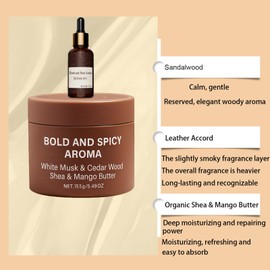 HolaWise Revale Cologne Body Butter for Men Tryrevale Cedarwood & White Musk Scent Shea Mango Butters Deep Moisturizer for Dry Skin Non-Greasy All-Day Hydration 5.49oz (2, BOLDANDSPICYAROMA)