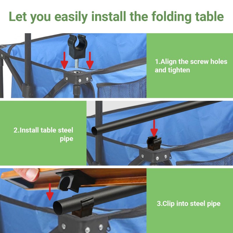 Camping Folding Wagon Table Buckles, Garden Cart Desktop Mounting Accessories,