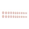 24Pcs Short Almond Press on Nails Reusable Fake Nails Glitter