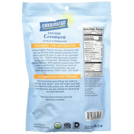 Carrington Farms Crounons sin gluten – Parmesano de ajo, bolsa resellable de 5 onzas (paquete de 3), 15 oz