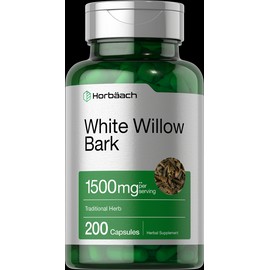 Horbäach White Willow Bark Capsules | 1500mg | 200 Count | Non-GMO | by Horbaach