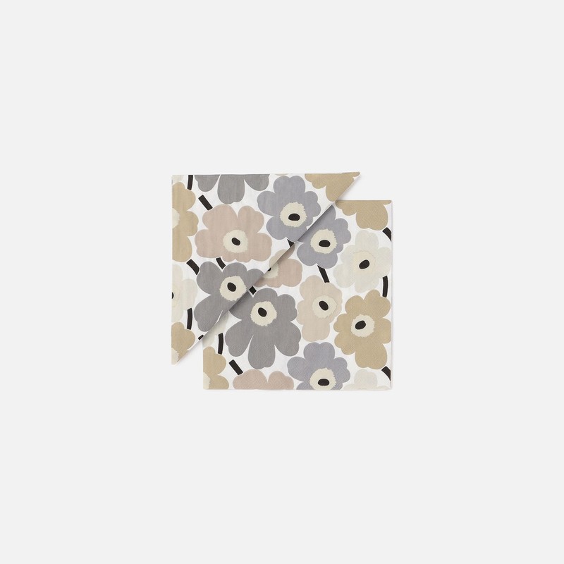 Marimekko Mini Unikko Women's Lunch Napkins, 52_1_5273562766 F, Beige x
