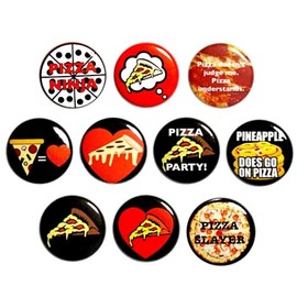 10 Funny Pizza Pins Buttons for Jackets or Backpacks 10 Pack of 1 Inch Buttons with Pizza Quotes Funny Pizza Sayings Set of 10 10P26-1