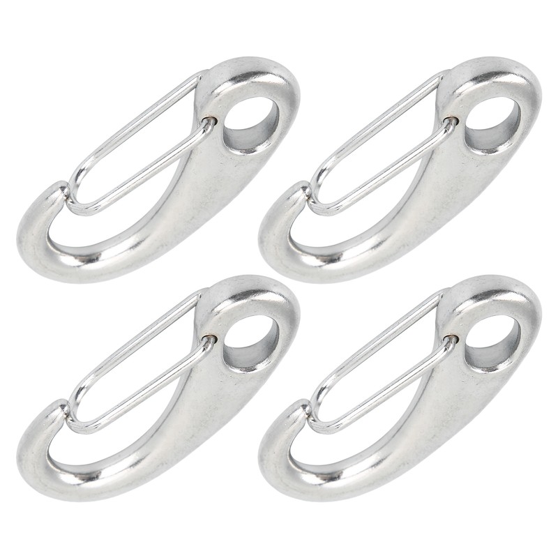 4pcs 100mm Heavy Duty Snap Rope Hook Stainless Steel Spring