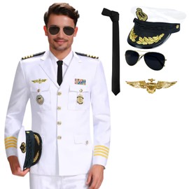 FNA FASHIONS Unisex Mens Womem's Navy Captain Sailor Fancy Dress Costume Accessories Set