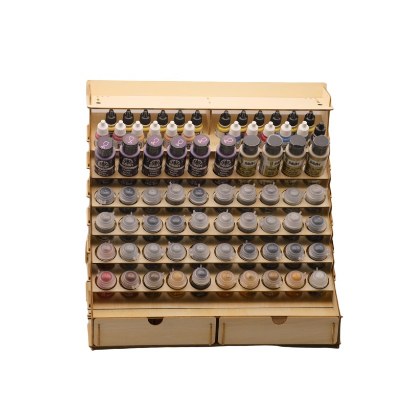 Sokipa Craft Paint Storage-Modular Paint Organizer - Holds 74 Bottles