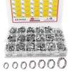 AKIHISA 420Pcs 20 sizes Single Ear Hose Clamps, 7-28.6mm 304