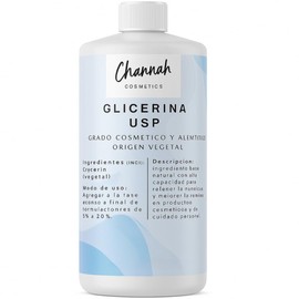 CHANNAH  Glicerina Vegetal Pura 99.5  Humectante y Emoliente Natural  Grado Cosmético y Alimenticio  Hidratante para Cremas, Jabones, Sérums y...     