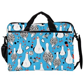 Lightweight 15 inch Laptop Bag Business Messenger Briefcases Seagulls SND Fish Pattern Waterproof Computer Tablet Shoulder Bag Carrying Case Handbag for Men and Women