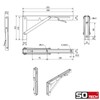 SOTECH Pair of Heavy Duty Folding Brackets (250 x 120