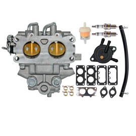 15003-7077 Carburetor Fits for Kawasaki 15003-7041 150037077 Replace FH601V 4 Stroke 19 hp Engine with Fuel Pump & Spark Plug