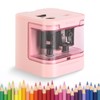 Eagle Electric Pencil Sharpener, Dual Holes, Battery Powered for School/Office/Art,