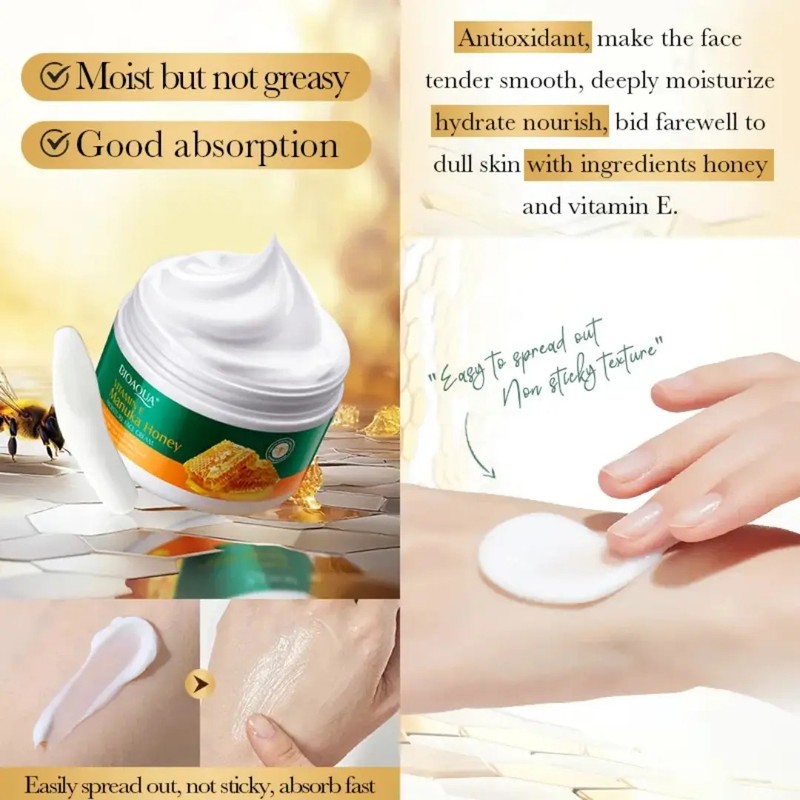 Bioaqua Crema Facial Vitamina E, Miel, Repara, Alisa, Antiox