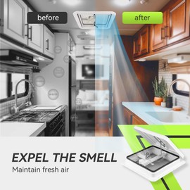 RVMATE 14" Remote RV Roof Vent Fan for RV/Camper/Trailer, Remote Control Reversible Exhaust RV Roof Vent Fan White with 12V RV Vent Fan 6" Blades