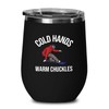 Snowboarding Black Edition Wine Tumbler 12oz - Cold hands -