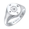 Kuzzoi 0605980624 Men's Silver Ring with Compass Wind Rose Symbol