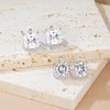 QUKE 2 Pairs Clip On Stud Earrings 7MM Cubic Zirconia
