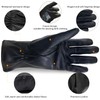 ZLUXURQ Luxury Italian Soft Leather Gloves for Women in Black