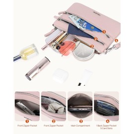 Telena Wallets for Women Wristlet Wallets Leather Clutch Purses Ladies Wallet Handbags RFID Blocking Card Holder Pink