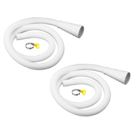 sourcing map Universal Air Conditioner Drain Hose Multiple Size Connector 20-30mm ID 3.3ft with Clamp for AC Units Washing Machine Faucet, White Pack of 2