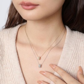 Meissa Pearl Chain Necklace for Women Gold Plated Circle Wheel Pendant Necklace Dainty Sterling Silver Diamond Necklace Fashion Jewellery Gifts, Gold