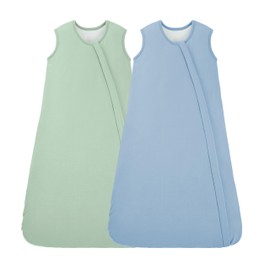 Yoofoss Rayon Made from Bamboo Baby Sleep Sack 7-12 Months TOG 0.5 Baby Wearable Blanket, Super Soft Infant Toddler Sleeping Sack 2-Way Zipper, Blue&Green