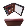 Faux Leather Portfolio Binder 3 Ring with Clipboard, Executive Business