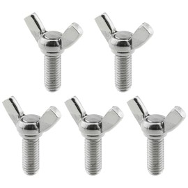 Heyous 5PCS M8x20mm 1.25 Pitch Silver Stainless Steel Butterfly Screw Mechanical Fastener Thumbtack Screw for Industrial Manufacturing Mechanical Equipment Hardware Lighting