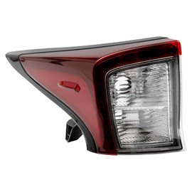 DuYouG Compatible With 2019 2020 2021 2022 Toyota Prius Halogen Outer Tail Light Rear Light Brake Stop Lamp Taillight Assembly Replacement Black Housing Left Driver Side (LH)