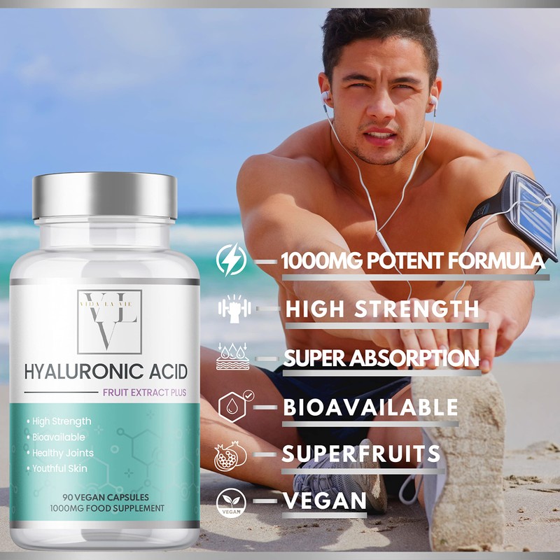 Hyaluronic Acid 1000mg Complex | 90 Capsules | High Strength