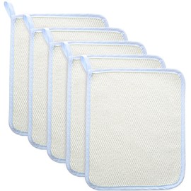 Blulu 5 Pcs Exfoliating Washcloth Set, Dual Sided for Face and Body, Bath Scrub Wash Cloth for Shower, Soft Body Exfoliating Cloth for Skin Care and Daily Use, 10.23 x 8.27 Inch