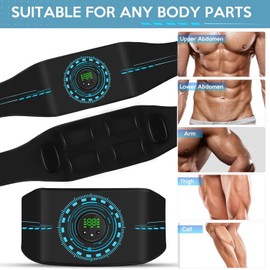 ABS Stimulator,Ab Machine,EMS Muscle Stimulator,Abdominal Toning Belt Workout Portable Muscle Toner Home Office Fitness Workout Equipment for Abdomen （Two arm Bands, one ab Band）
